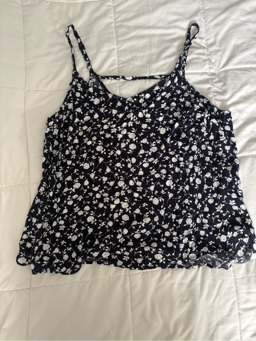 Skies Are Blue Black Floral Spaghetti Strap Camisole